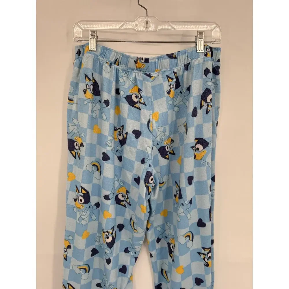 Bluey Cartoon Bandit Blue Elastic Waist Lounge Pants Women's L 12/14